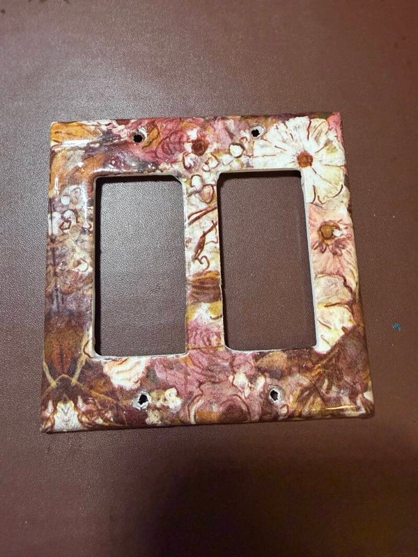 Brown Floral Large Double