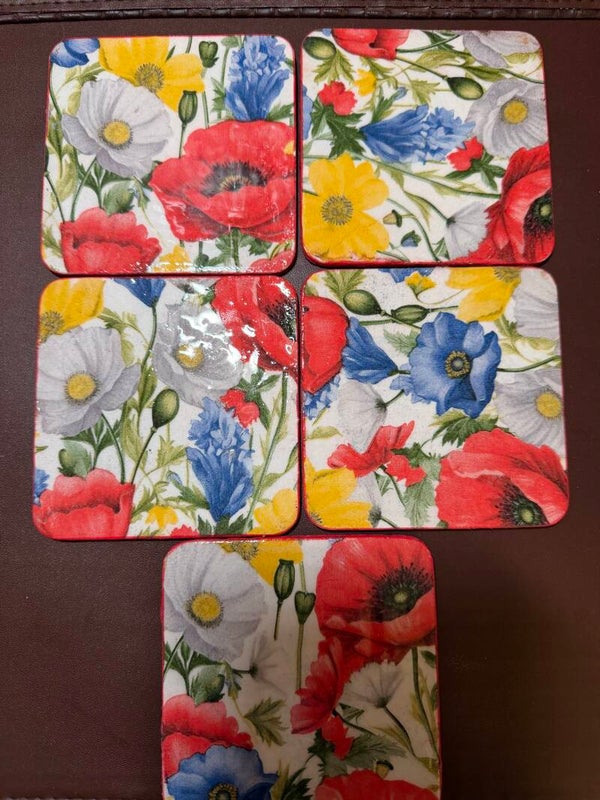 Bright Floral Cork Coasters