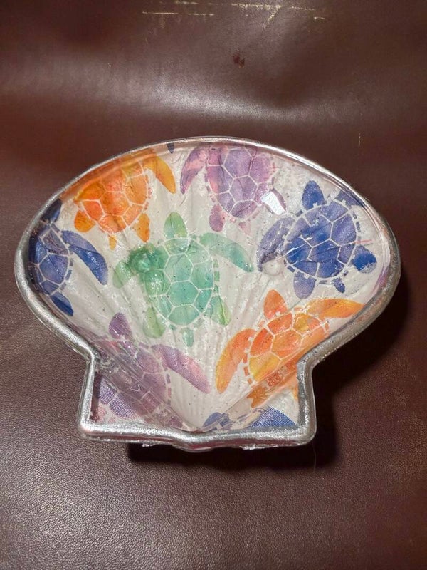 Multi-Colored Turtle Glass Shell