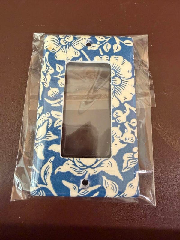 Blue Abstract Large Single Light Switch Plate