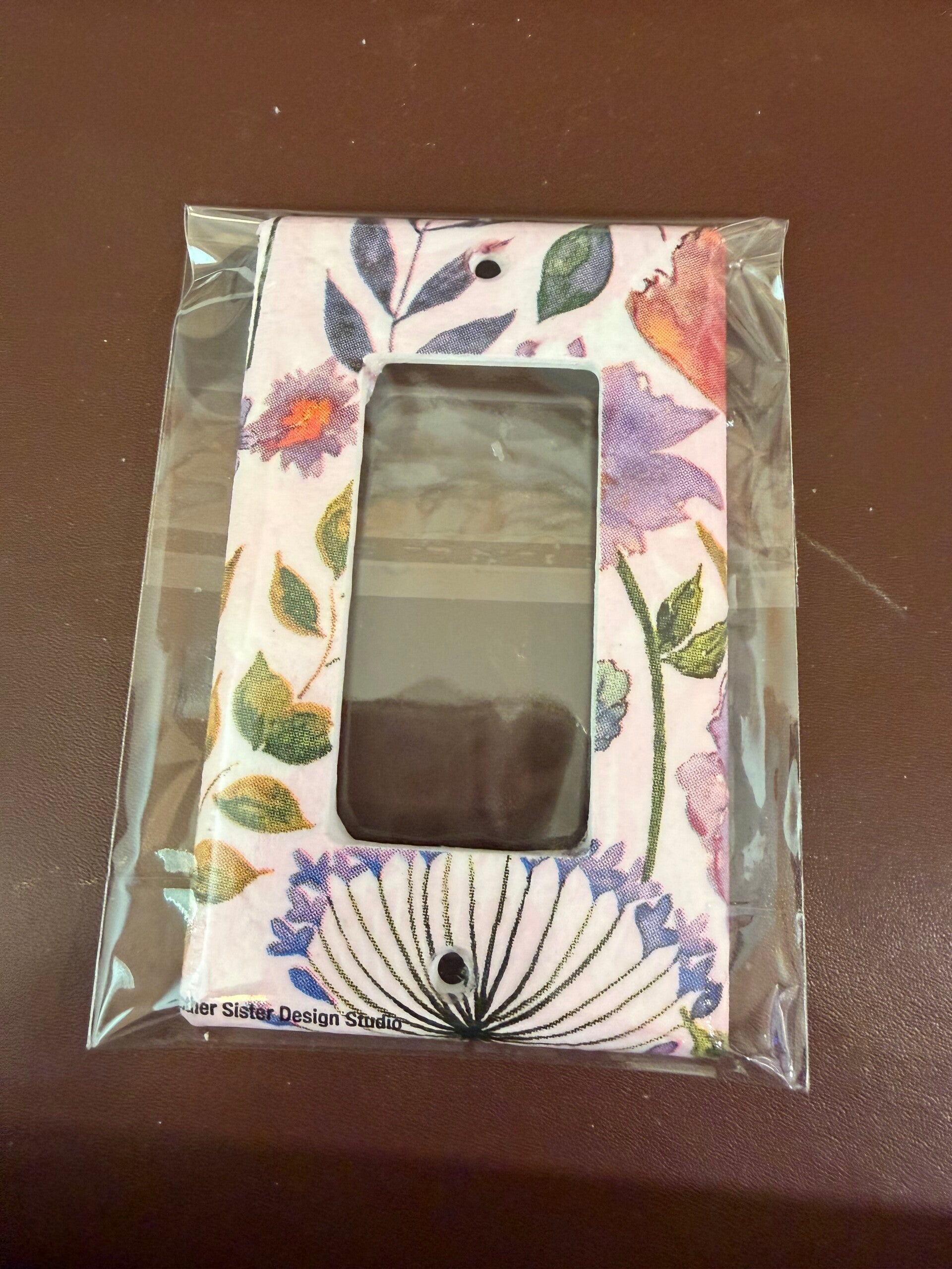 Lavender Floral Large Single Light Switch Cover
