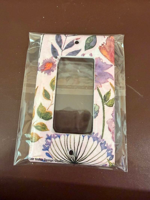 Lavender Floral Large Single Light Switch Cover