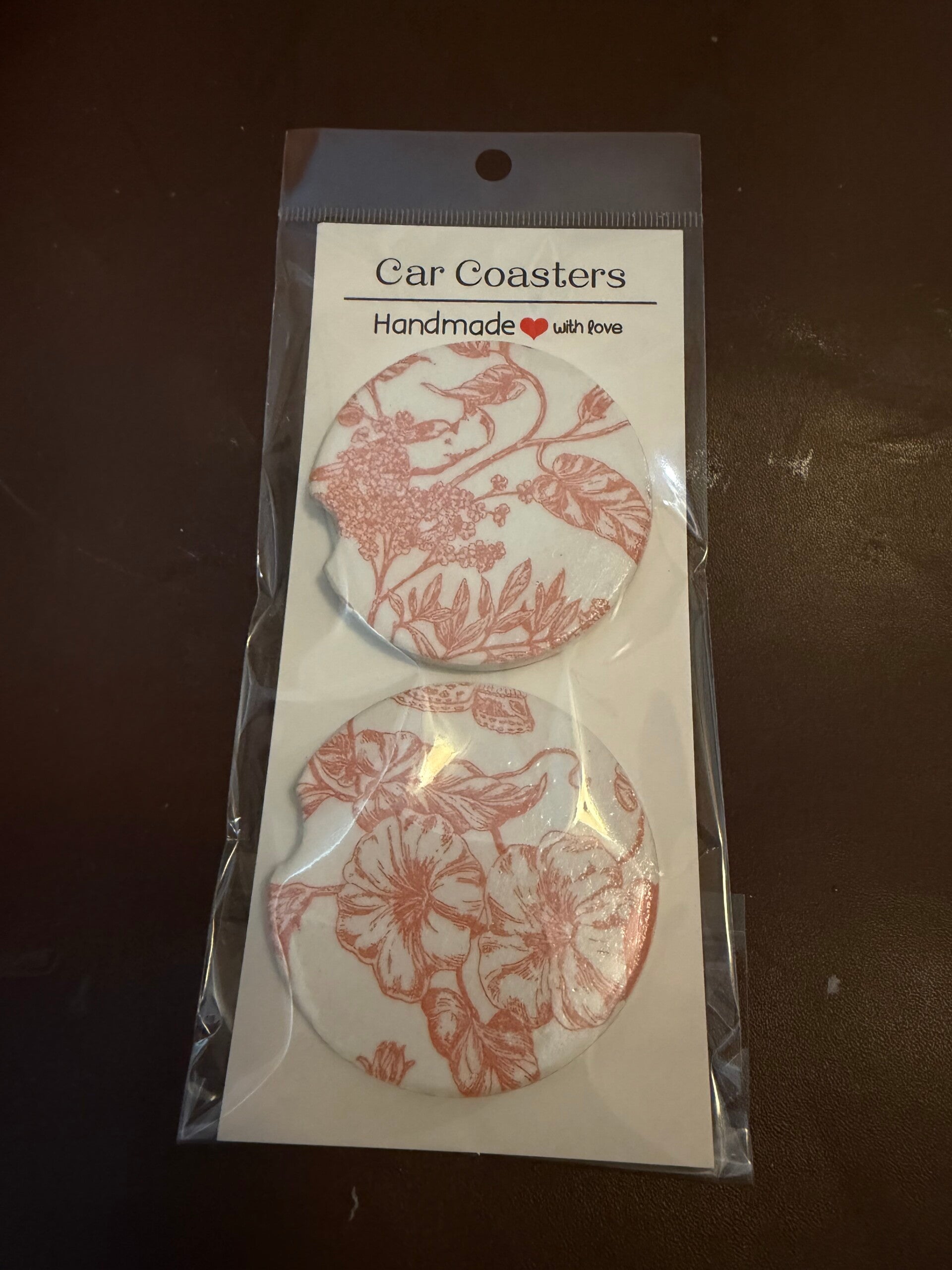 Car Cupholder Pink Floral