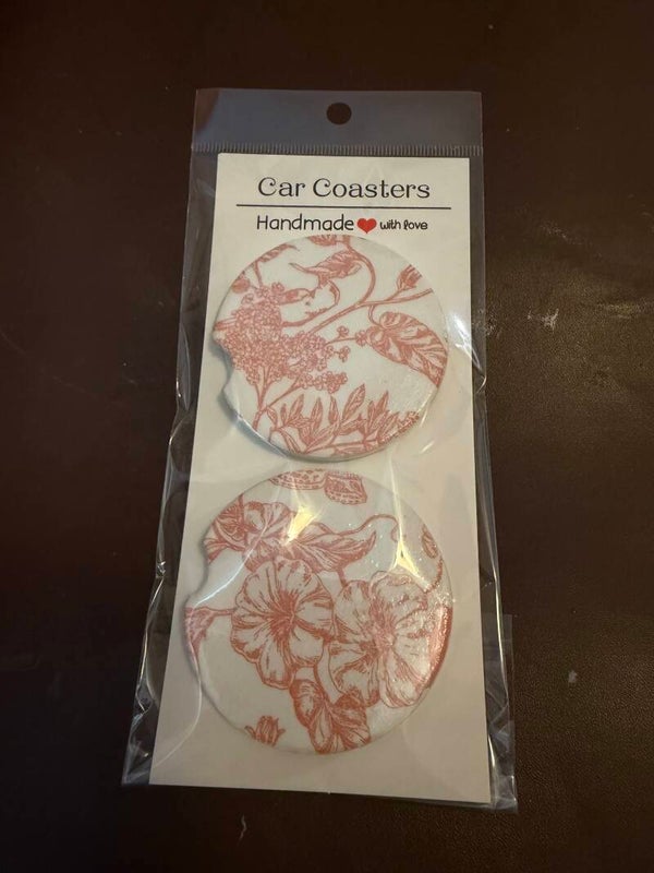 Car Cupholder Pink Floral
