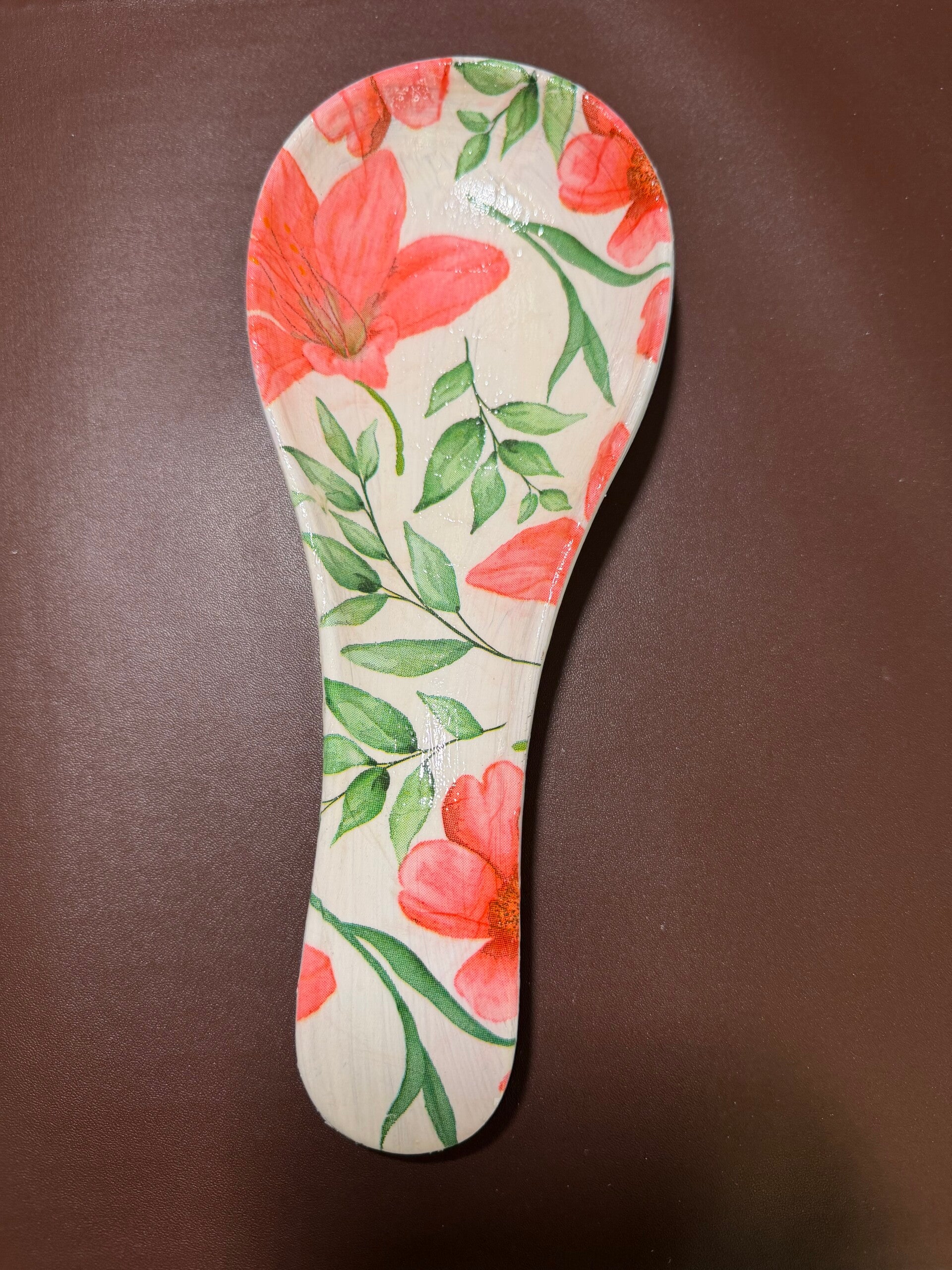 Pink Floral Spoon Rest