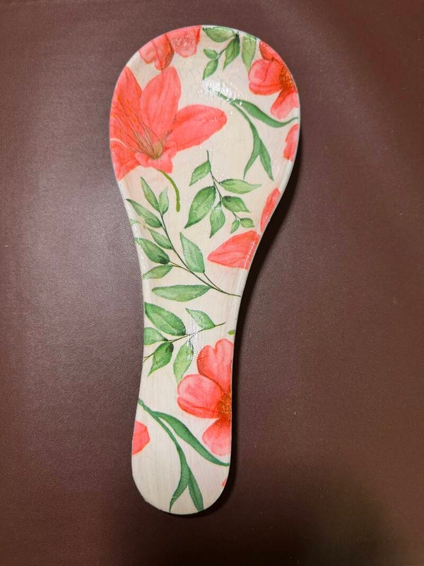 Pink Floral Spoon Rest