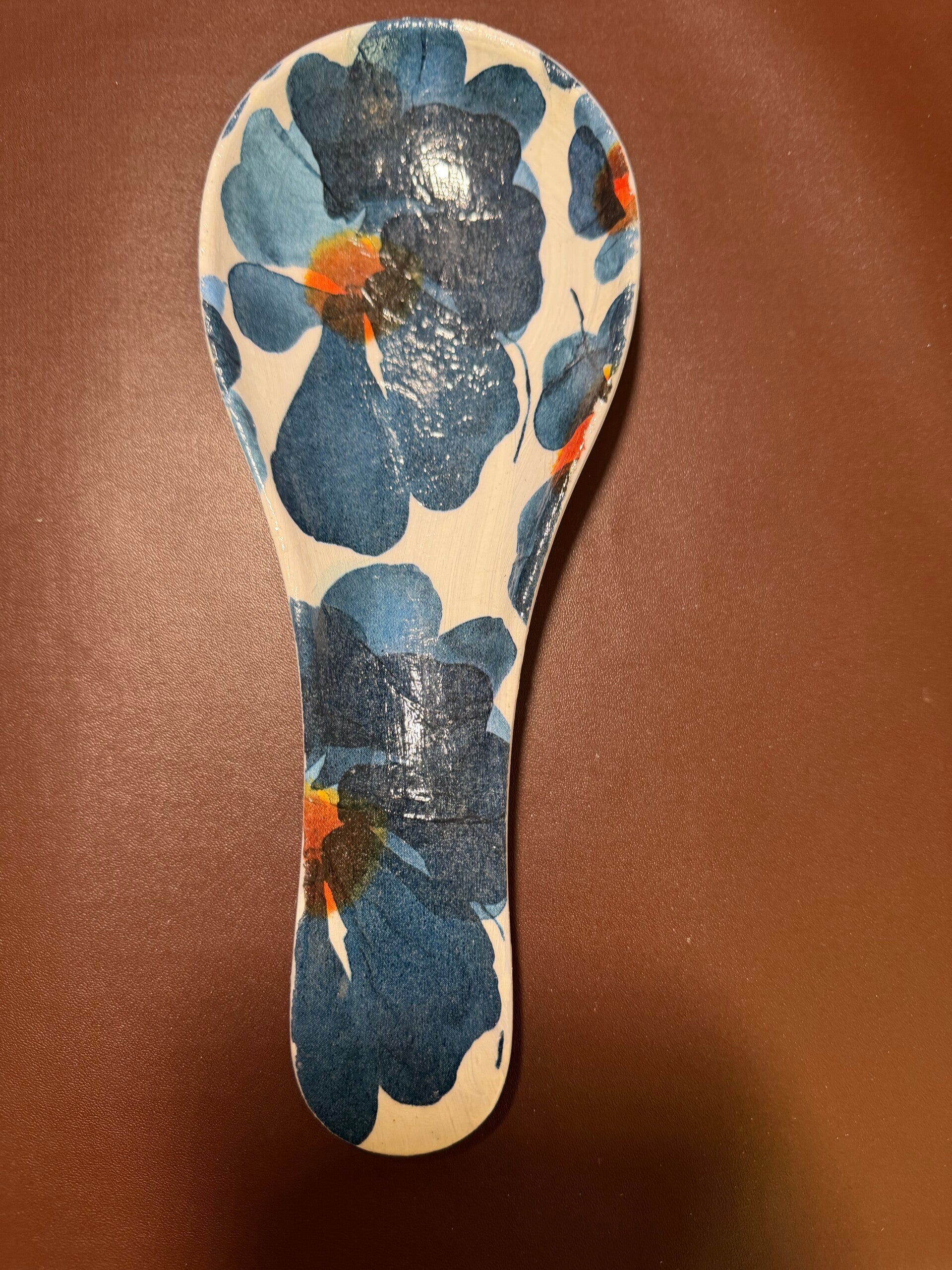 Blue Floral Spoon Rest