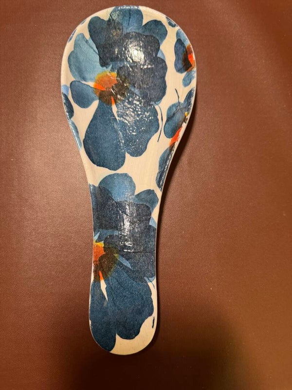 Blue Floral Spoon Rest