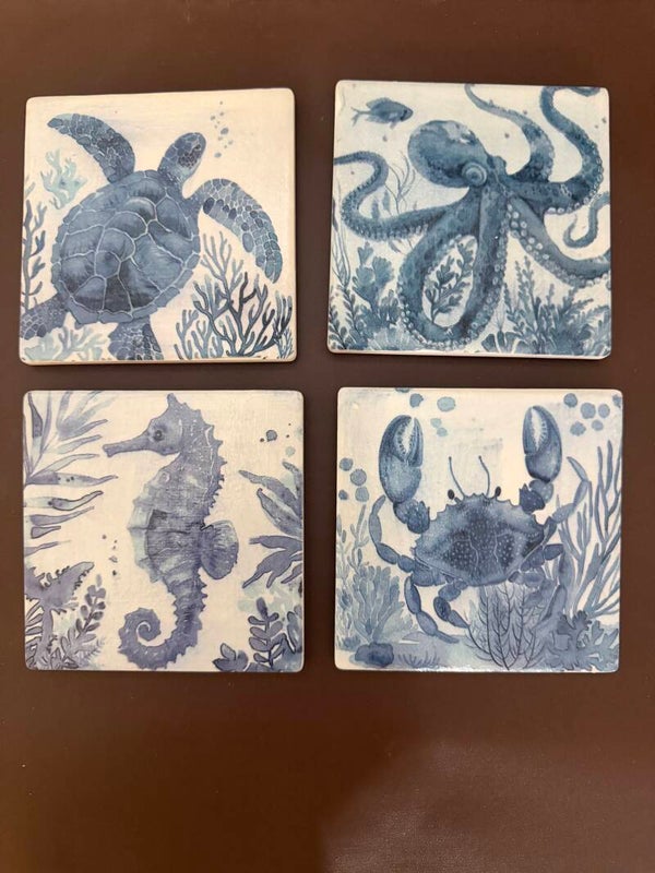 Sea Life Tile Coasters