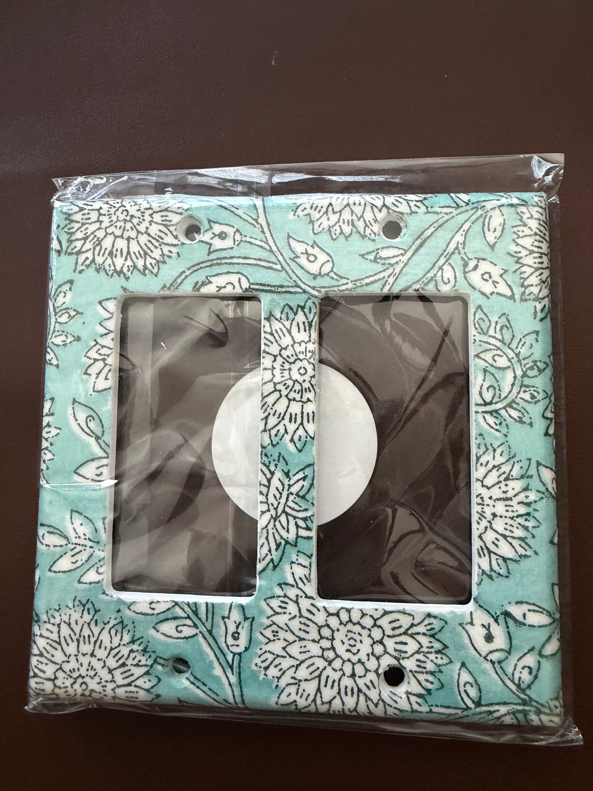 White and green floral Large Double