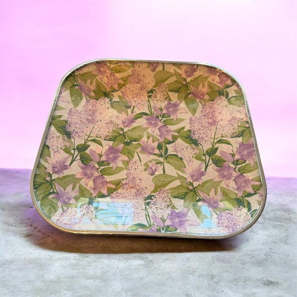 Purple floral platter
