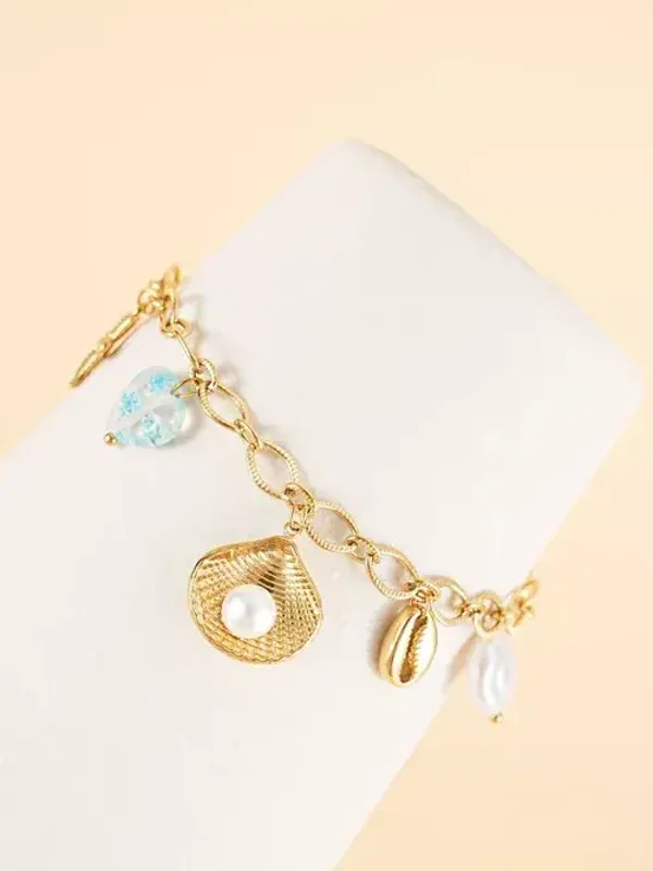 Bracelet Chaîne Dorée Breloques de la Mer