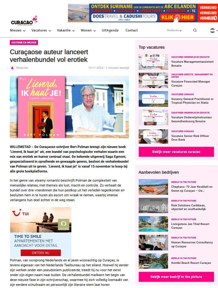 Artikel auteur Bert Polman op Curacao.nu 