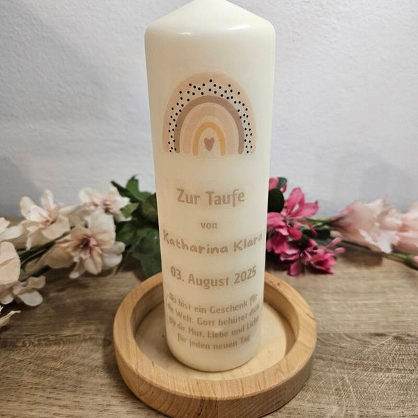 Taufkerze - Regenbogen