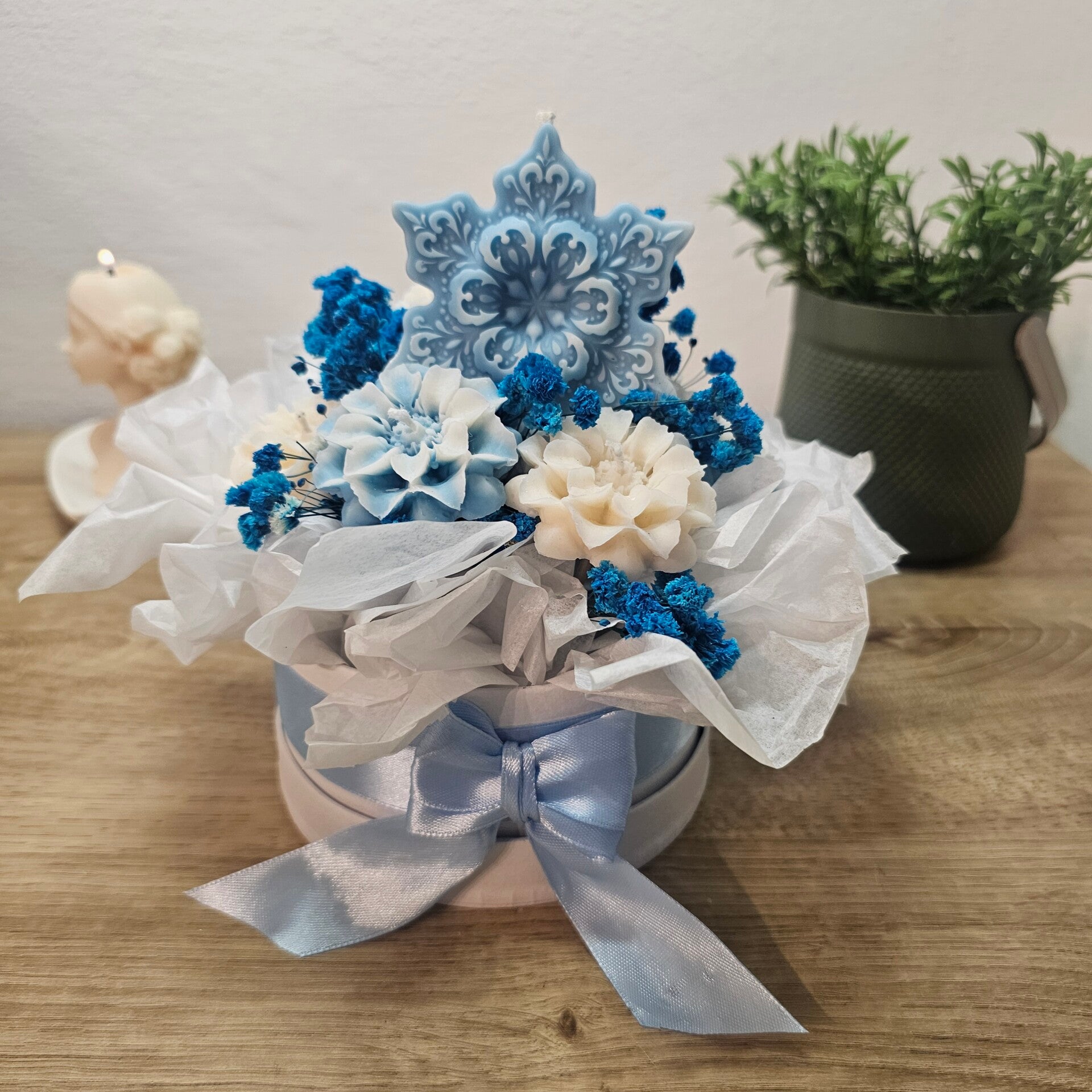 Frostzauber - Kerzenblumenstrauß