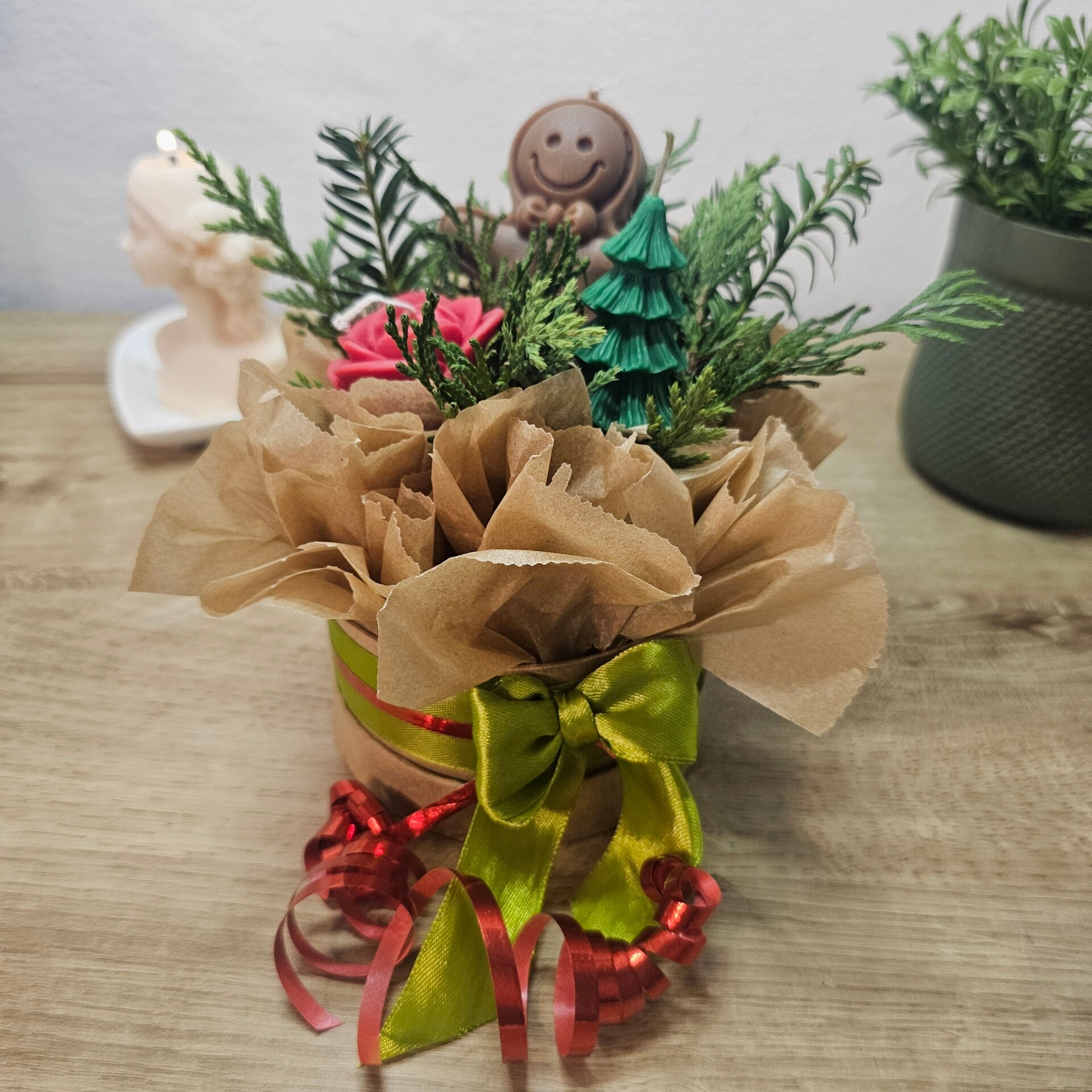 Lebkuchenlicht - Kerzenblumenstrauß