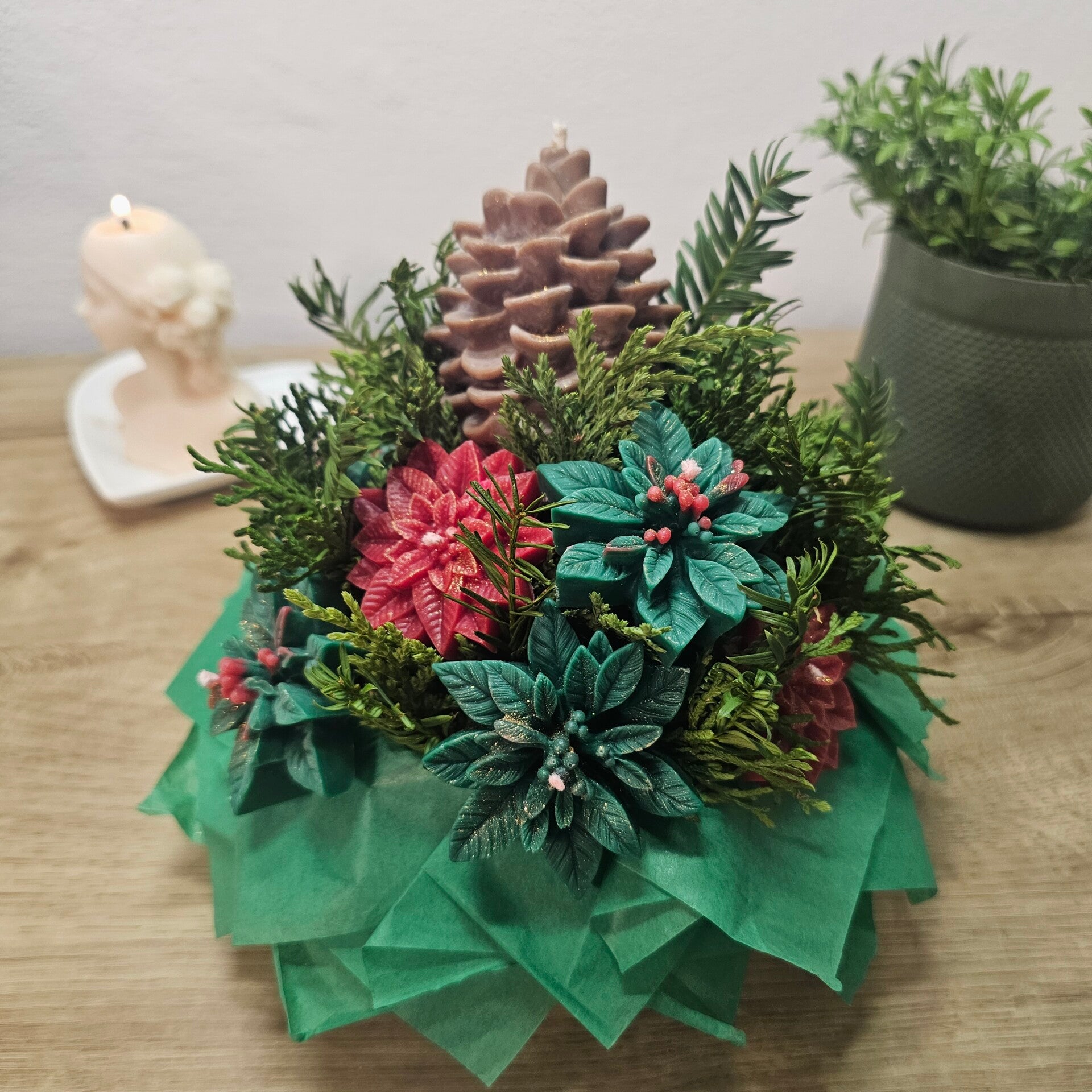 Winterwald - Kerzenblumenstrauß