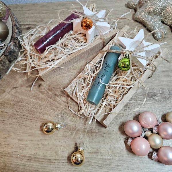 Geschenkeset klein - Stabkerze mit Sternhalterung