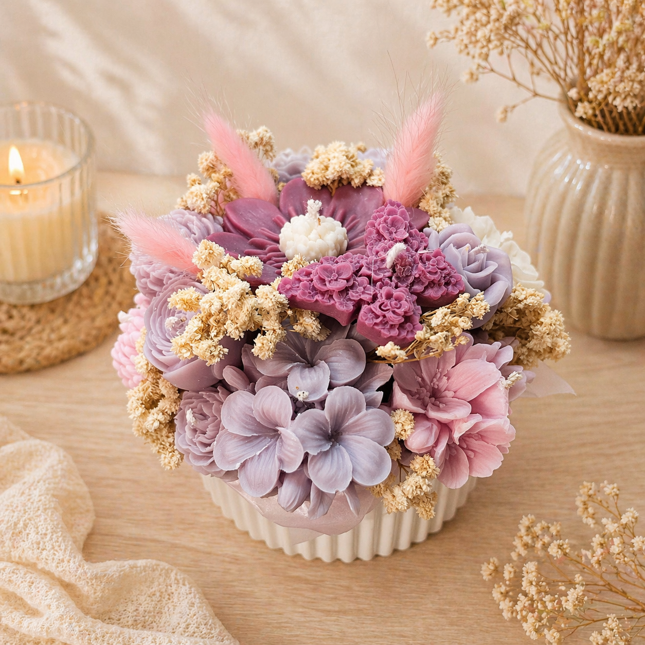 Blush  Bloom - Kerzenblumenstrauß