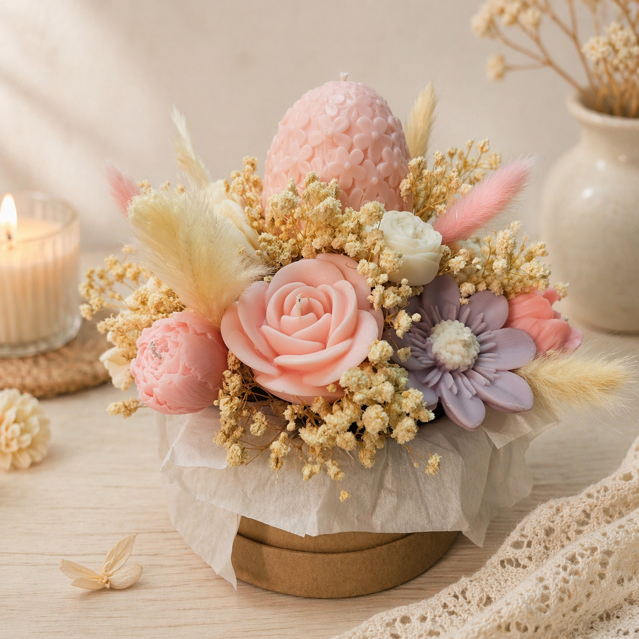 Osterblüten - Kerzenblumenstrauß