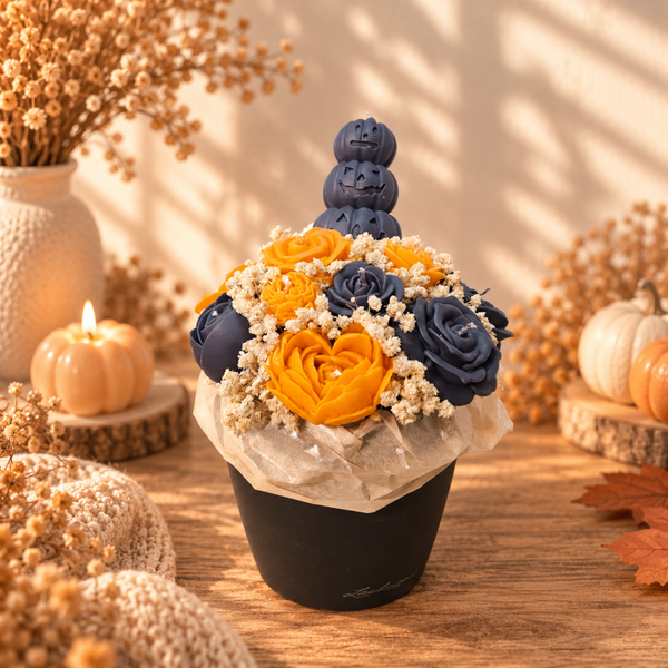 Kürbisgeister - Kerzenblumenstrauß