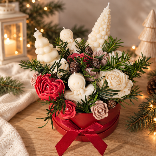 Wintermärchen Kerzenblumenstrauß