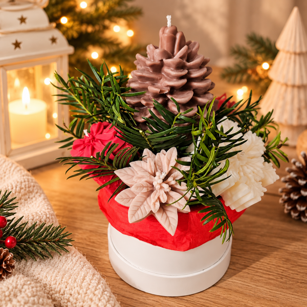 Tannenzauber Kerzenblumenstrauß