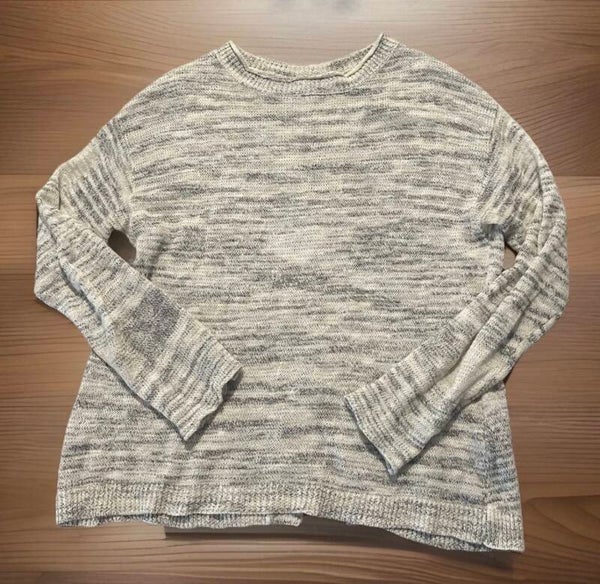 Michael Stars Women’s Knit Marled Sweater S CutOut Back Blue White Anthropologie