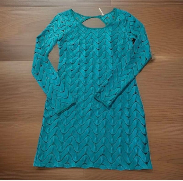 Free People Wild Thing Dress Women's S Emerald Green Open Back Mini Boho