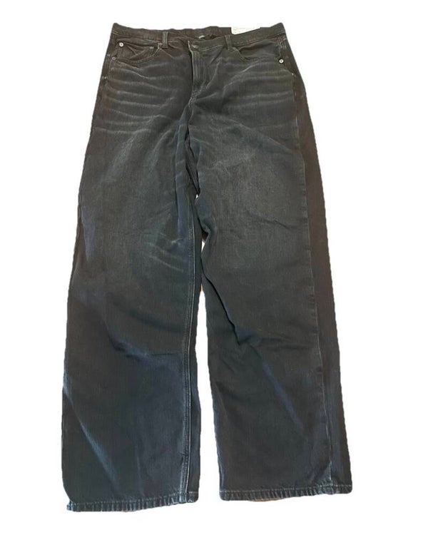 NWT American Eagle Women’s Black STRIGID High Rise Baggy Straight Jeans 16