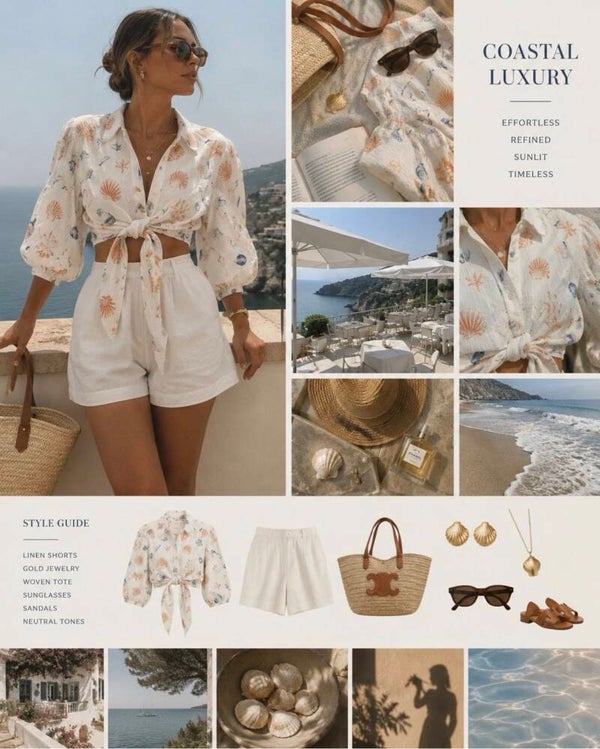 Maeve Women’s Cropped Tie Waist Seashell Eyelet Wrap Blouse Boho Coastal  Preppy