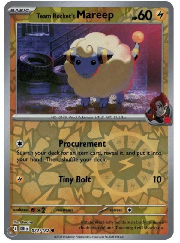 Team Rocket’s Mareep – 072/182 – Reverse