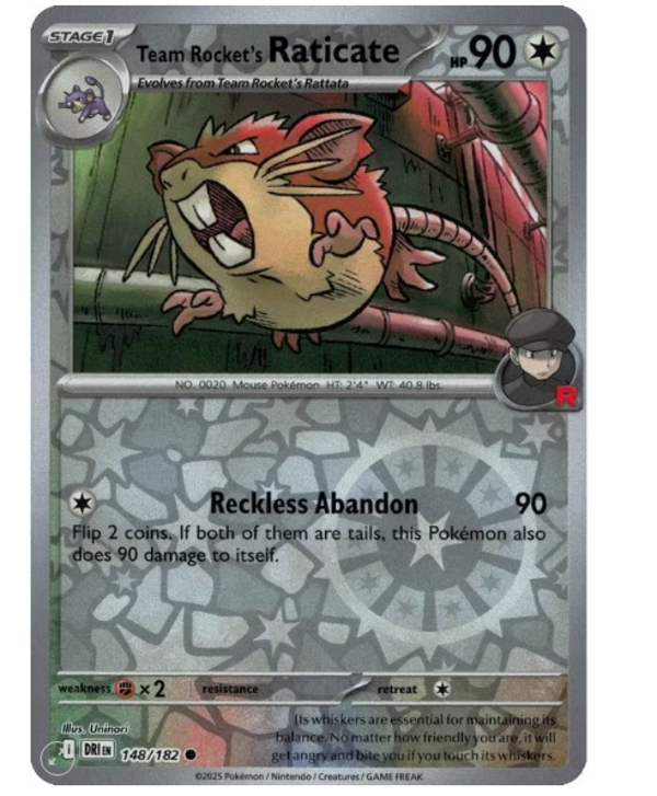 Team Rocket’s Raticate – 148/182 – Reverse
