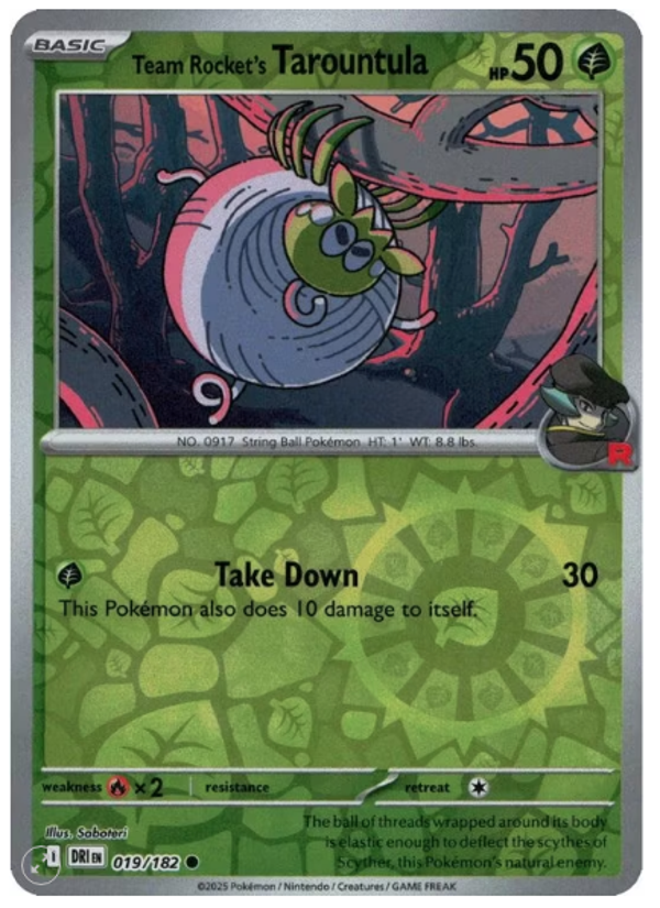 Team Rocket’s Tarountula – 019/182 – Reverse