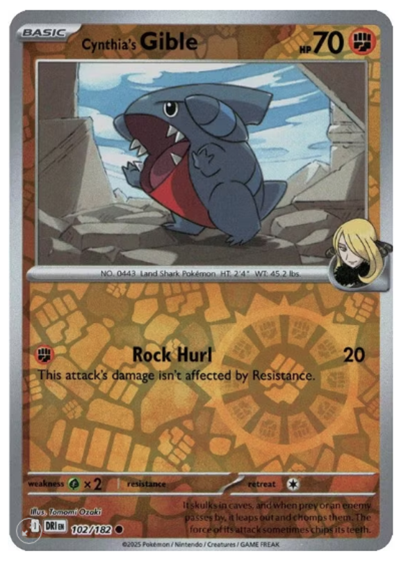 Cynthia’s Gible – 102/182 – Reverse