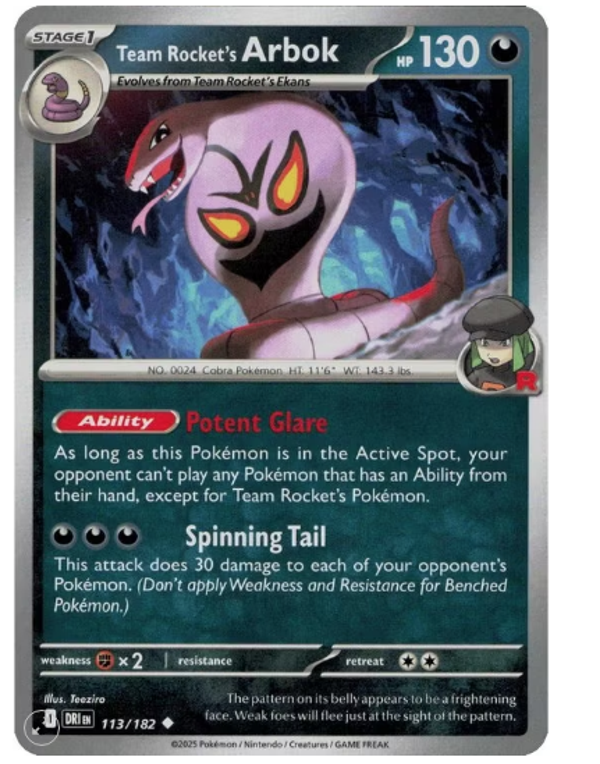 Team Rocket’s Arbok – 113/182