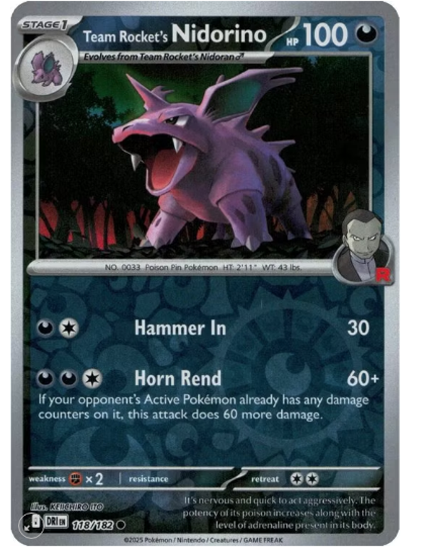 Team Rocket’s Nidorino – 118/182 – Reverse