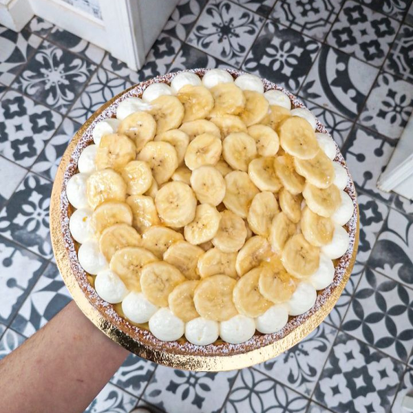 Bananentaart met slagroom