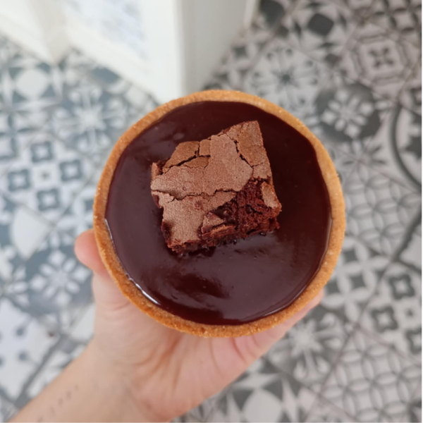 Chocolade brownie tartelette