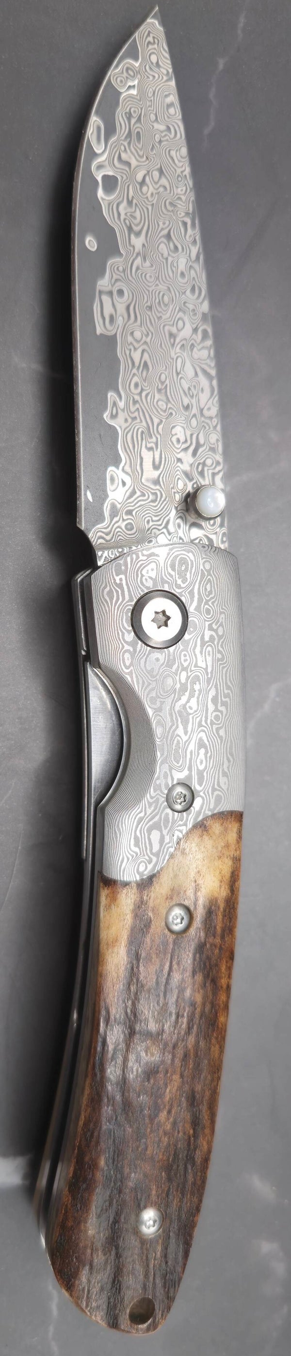 Deer Antler with Vg10 Damascus steel #8