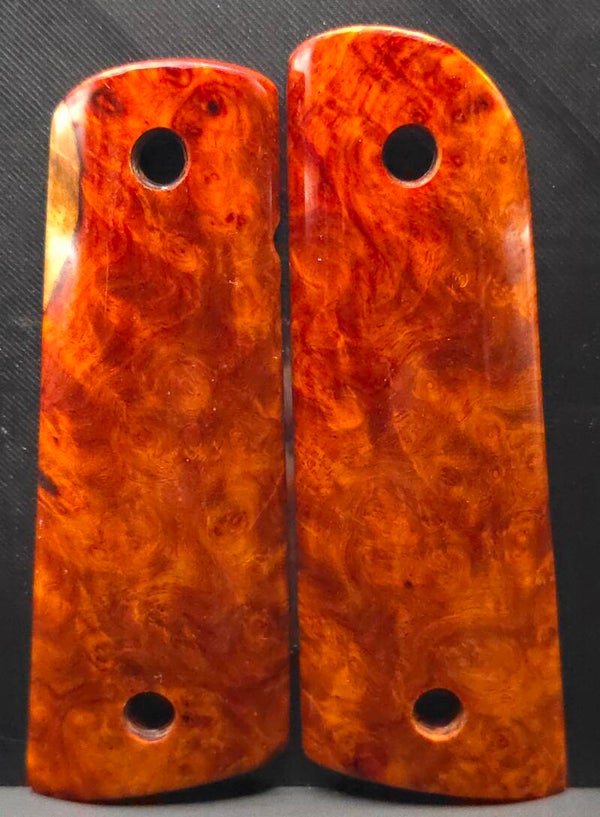 1911 Wood Grips Orange/Red Amboyna- #445