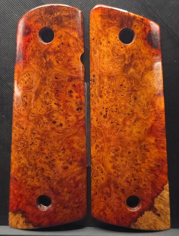 1911 Wood Grips Golden Orange Amboyna Burlwood- #506