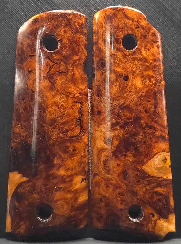 1911 Wood Grips Amboyna Burlwood- #538