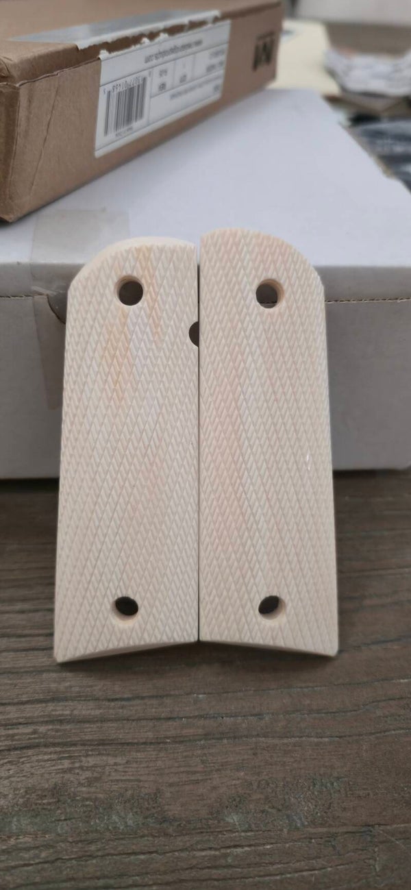 Elephant Ivory Double Diamond with Checkering -Bougard #1