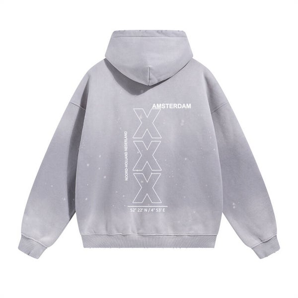 DAAD Unisex Coordinates Paint Hoodie Grey
