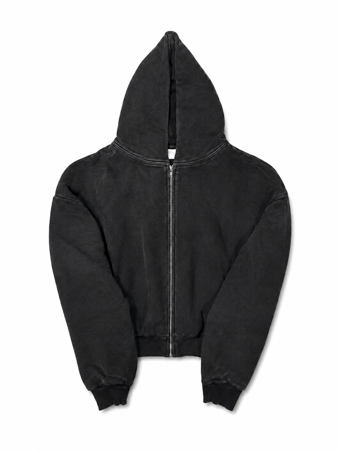 Almost In Common Unisex  Zip Up Hoodie Black Washed