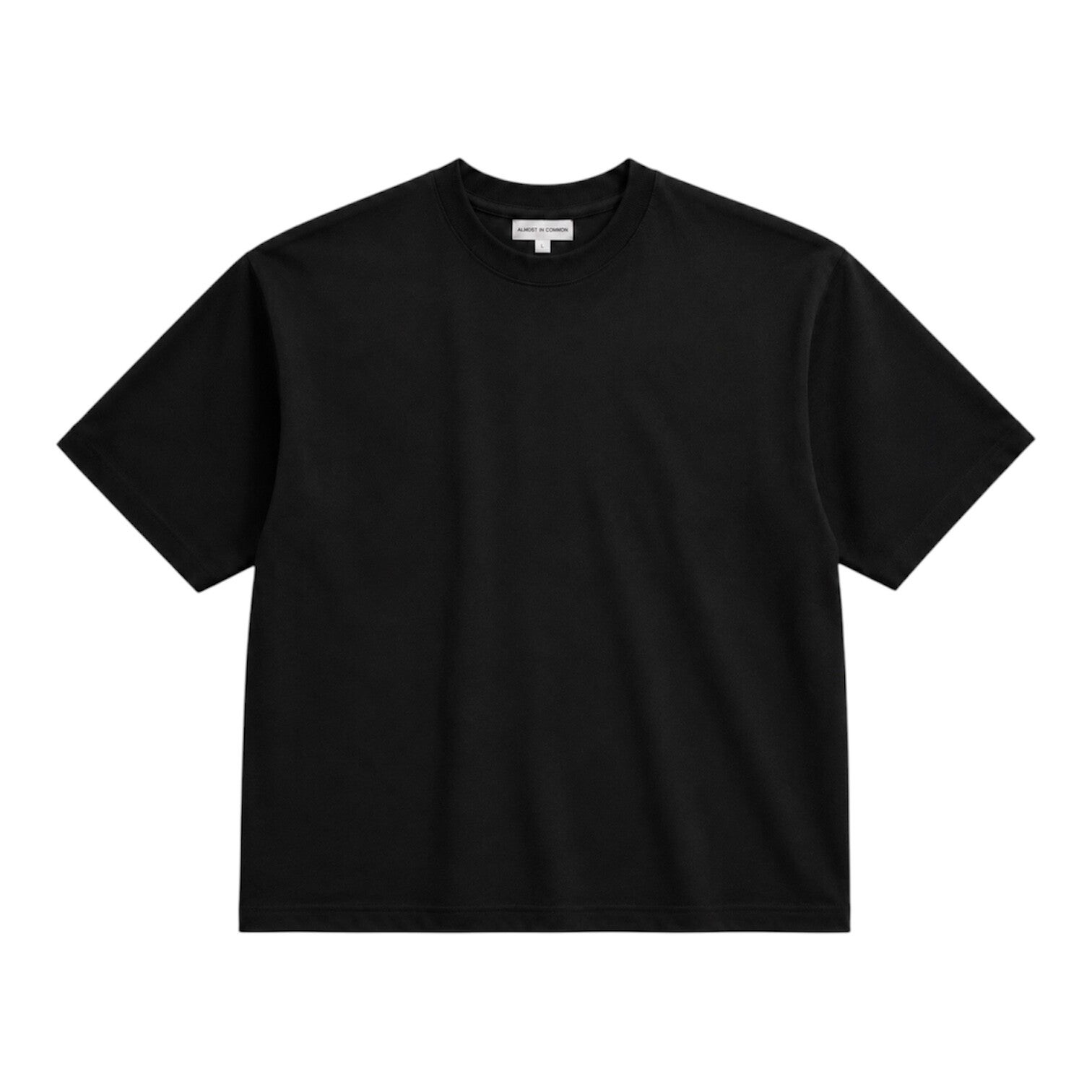 Almost In Common Unisex Heavyweight Oversized Tee Full Black