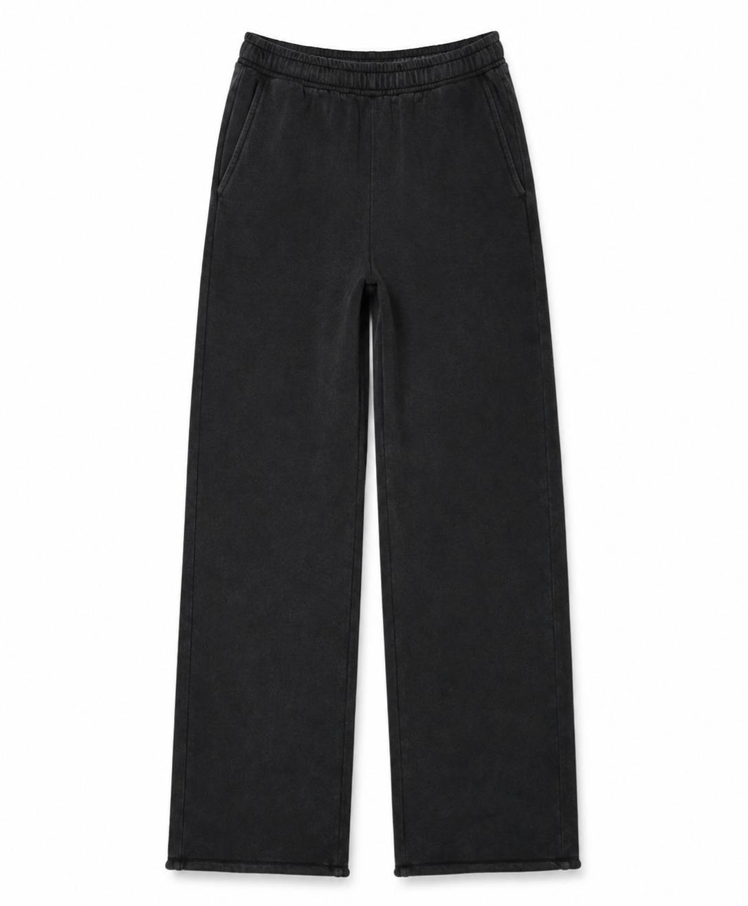 Almost In Common Unisex Straight Joggers Black Washed