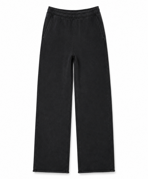 Almost In Common Unisex Straight Joggers Black Washed