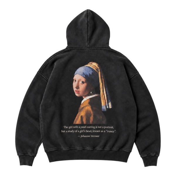 DAAD Unisex Girl With A Pearl Hoodie Washed Black